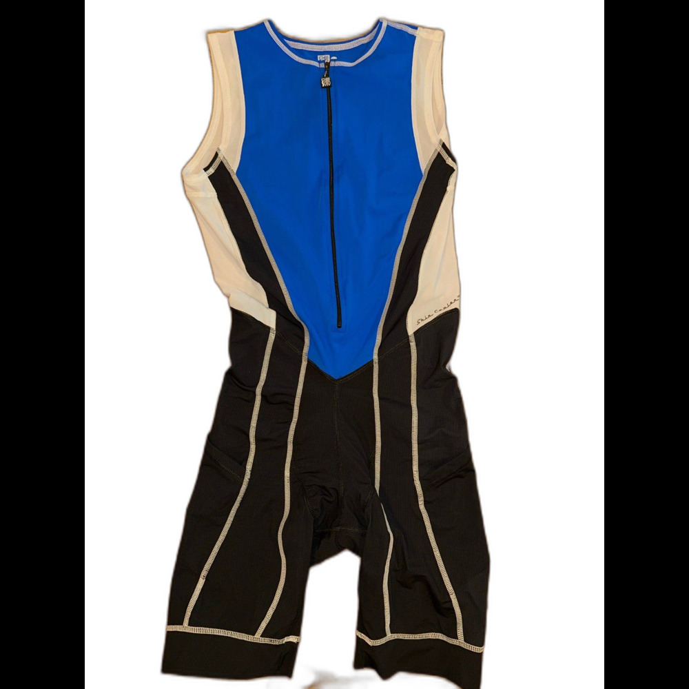 De Soto Triathlon Skin Cooler One Piece Suit Skin Cooler Blue Black L